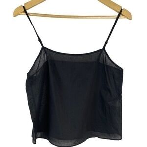Frame Black Noir Semi Sheer Camisole Top XS